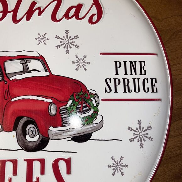 Burton And Burton 15 Inch Round Christmas Trees Sign Indoor Outdoor - Picture 4 of 11